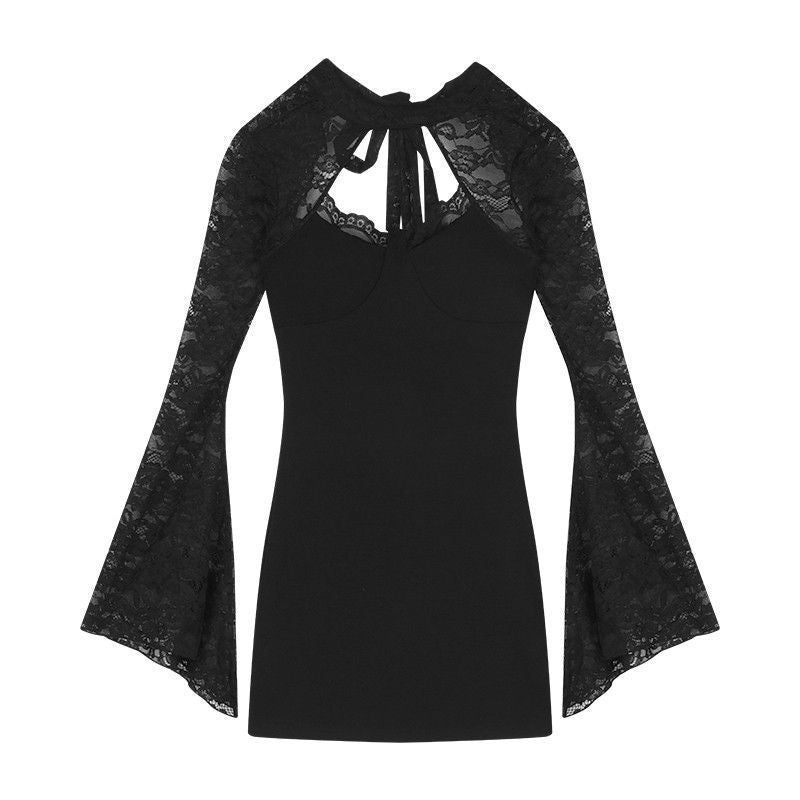 Sexy Lace Backless Party Dress – Slim Fit