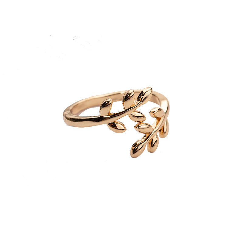 Elegant Leaf Adjustable Ring Set