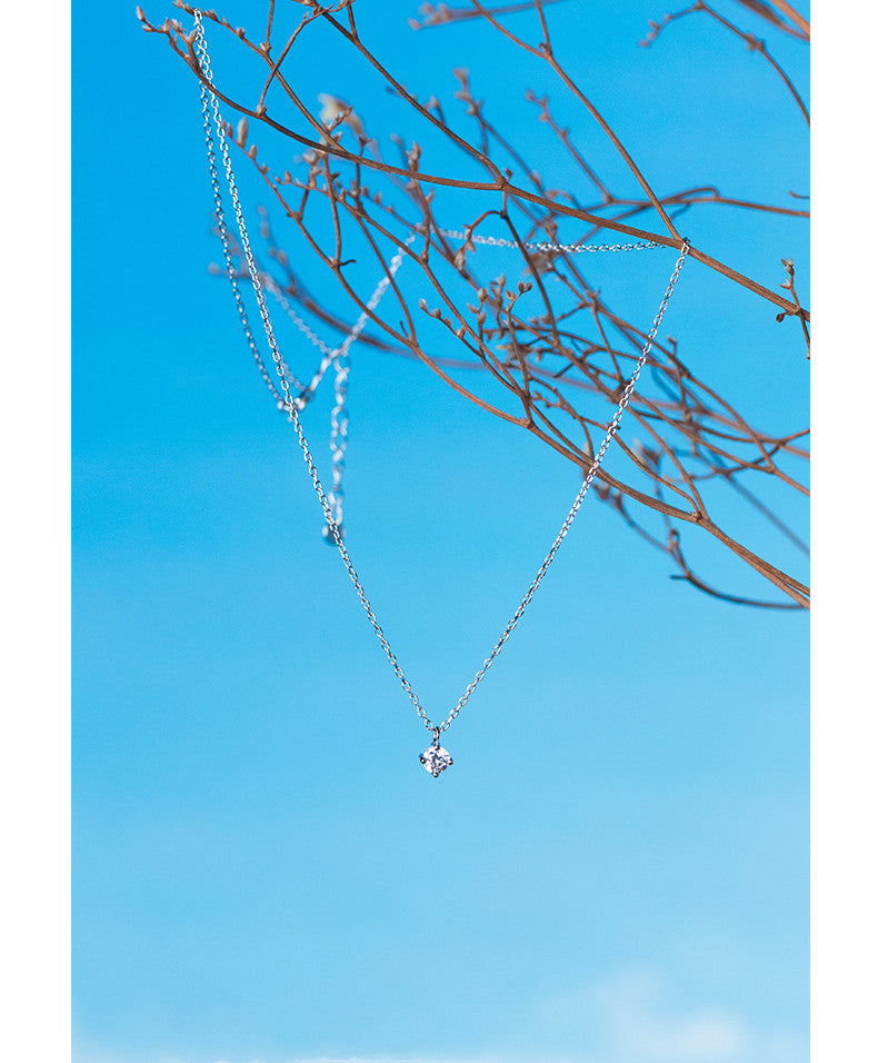 Elegant Solitaire Crystal Pendant Necklace