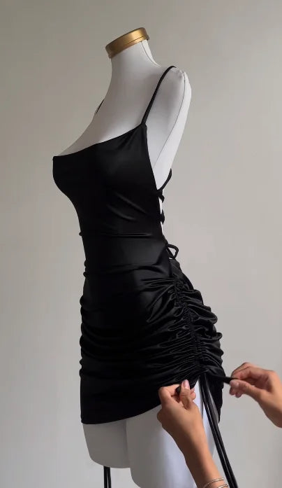 Summer Sexy Lace-Up Halter Bodycon Dress – Trendy Clubwear Party Outfit