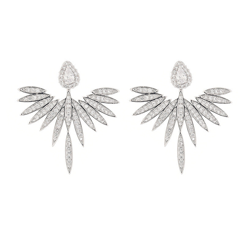 Zircon Angel Wings Stud Earrings
