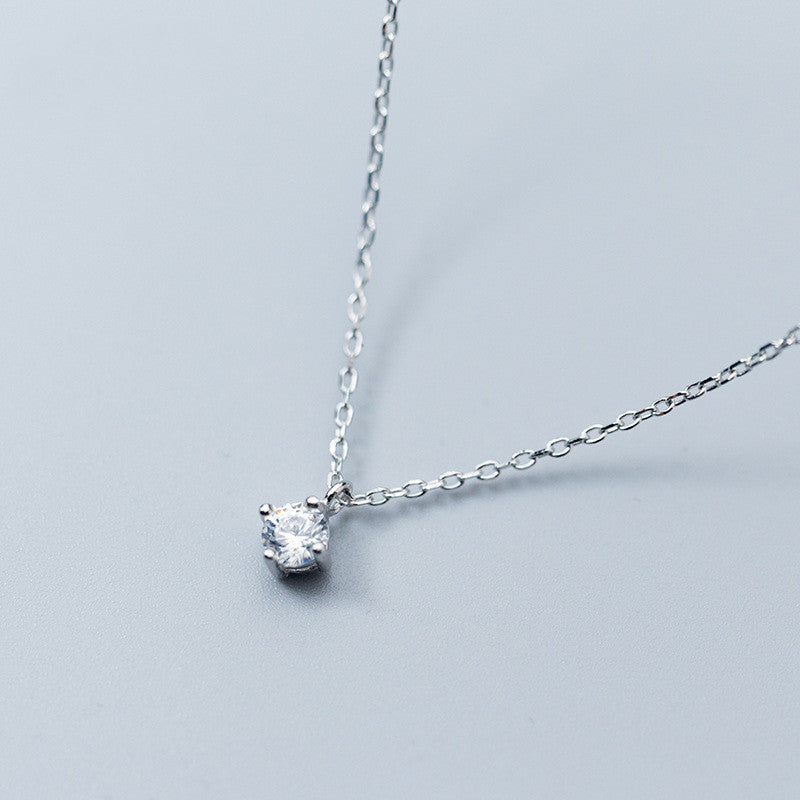 Elegant Solitaire Crystal Pendant Necklace