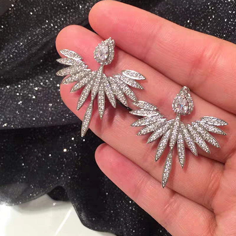 Zircon Angel Wings Stud Earrings