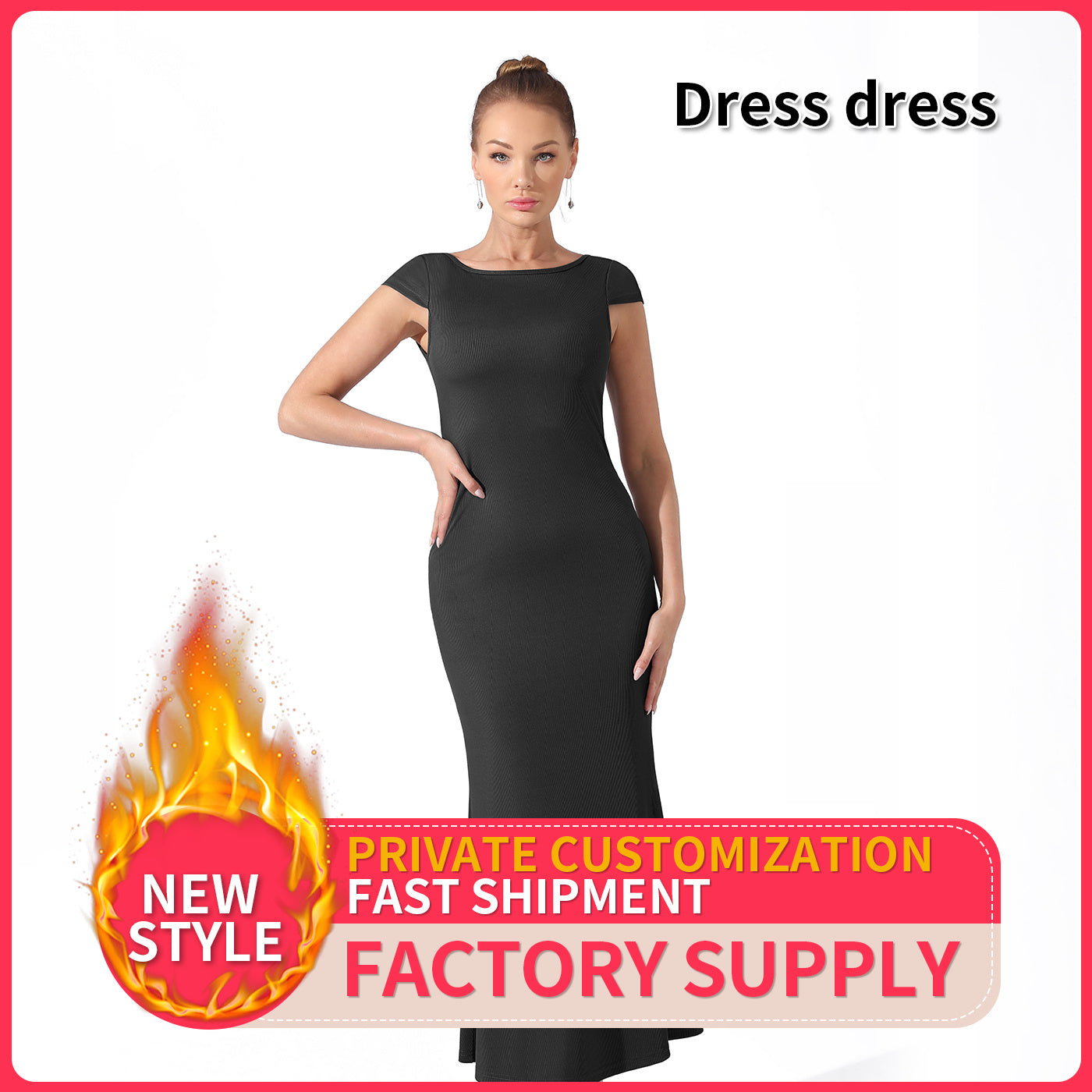 Elegant Slim Fit Ankle-Length Evening Dress – Black Halter Style