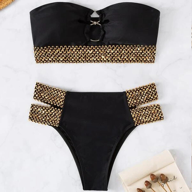 Women’s Hollow Out Bikini Set – Split Swimsuit