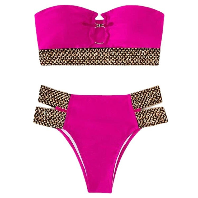 Women’s Hollow Out Bikini Set – Split Swimsuit