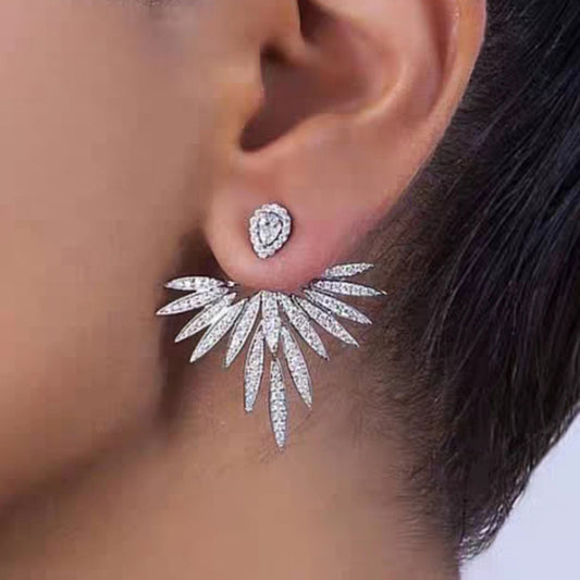 Zircon Angel Wings Stud Earrings