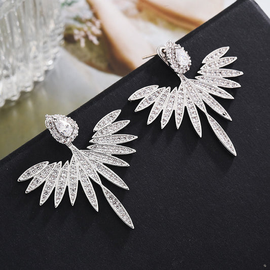 Zircon Angel Wings Stud Earrings