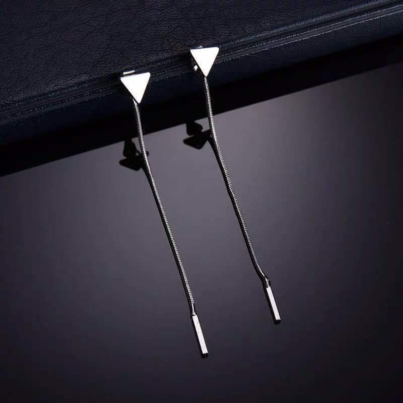 Geometric Tassel Triangle Drop Earrings