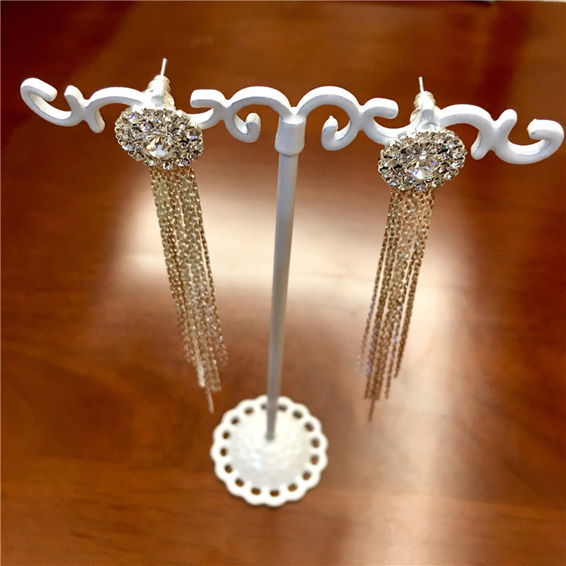 Sparkling Crystal Tassel Earrings
