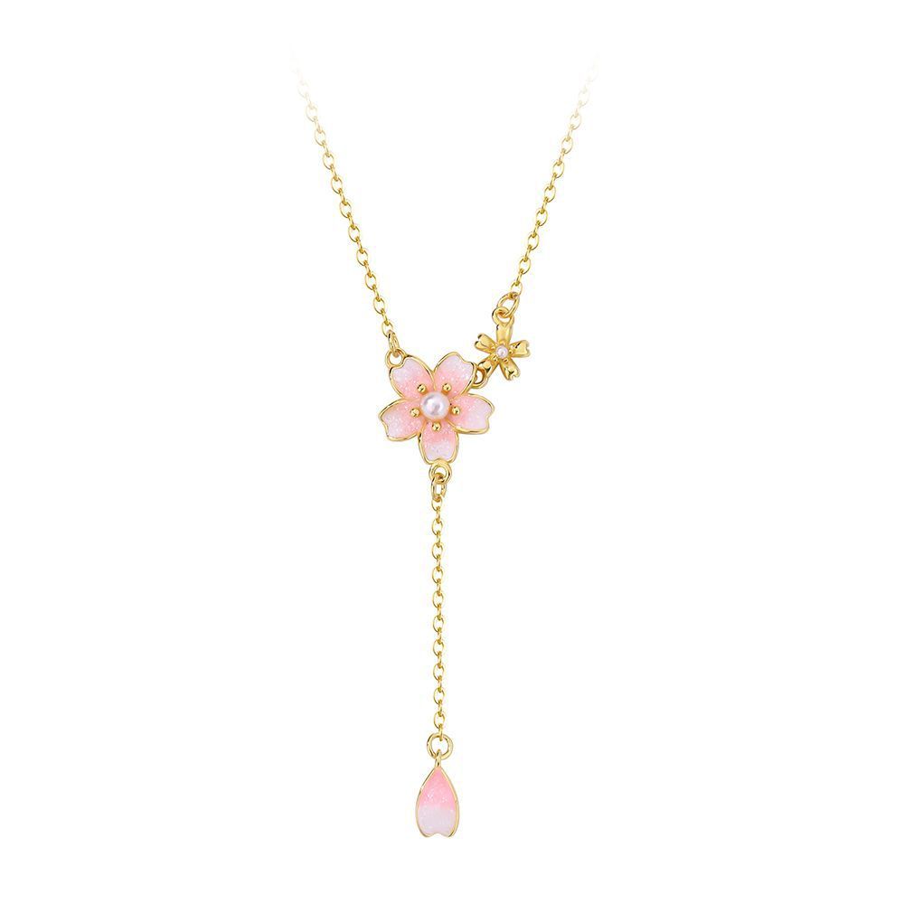 Japanese Cherry Blossom Clavicle Necklace