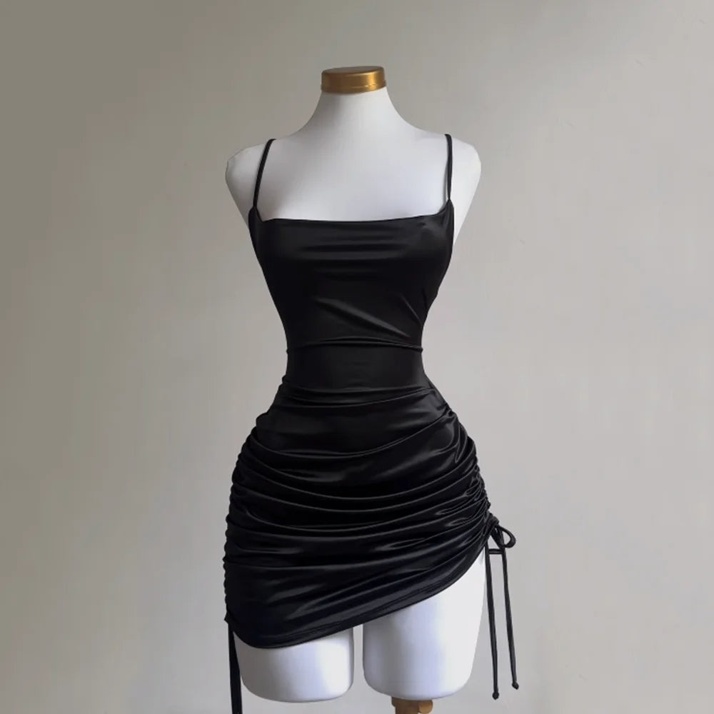 Summer Sexy Lace-Up Halter Bodycon Dress – Trendy Clubwear Party Outfit