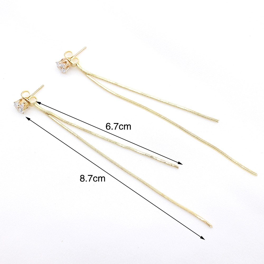Elegant Crystal Long Tassel Earrings
