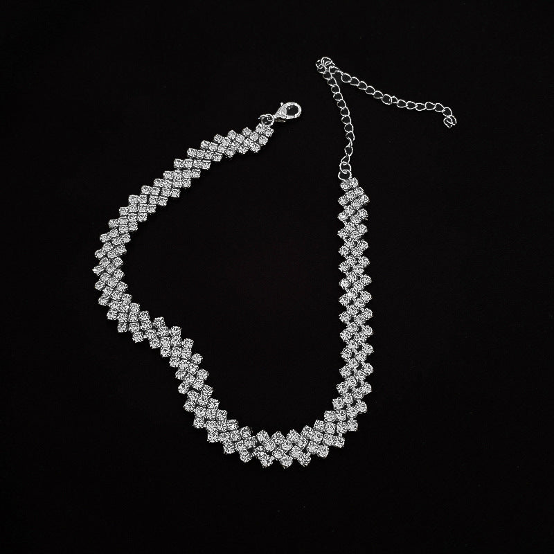 Sparkling Rhinestone Clavicle Chain Necklace