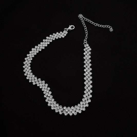 Sparkling Rhinestone Clavicle Chain Necklace