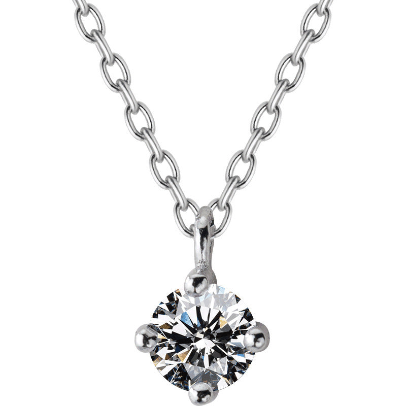 Elegant Solitaire Crystal Pendant Necklace
