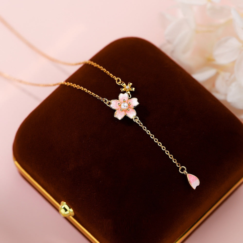 Japanese Cherry Blossom Clavicle Necklace