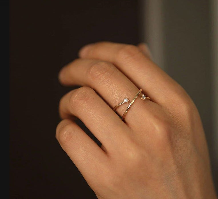 Golden Minimalist Adjustable Ring