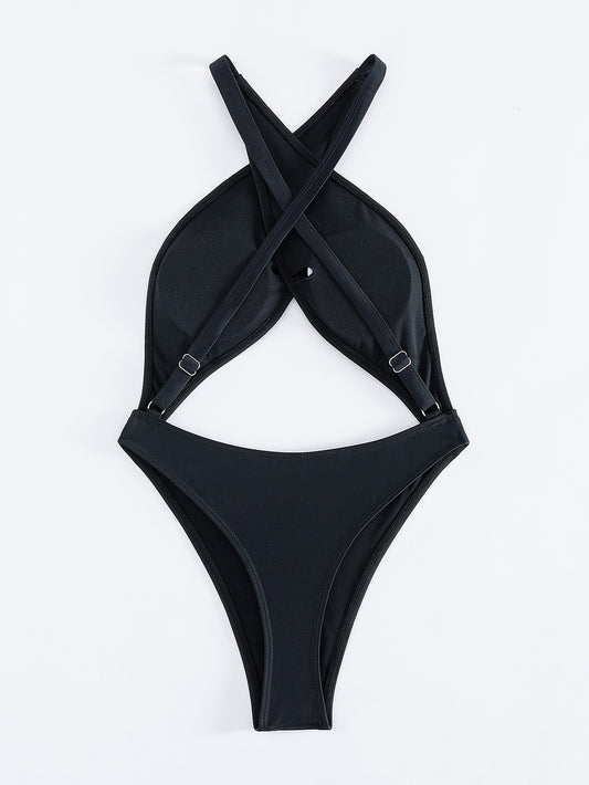 Women’s One-Piece Neck-Tie Swimsuit
