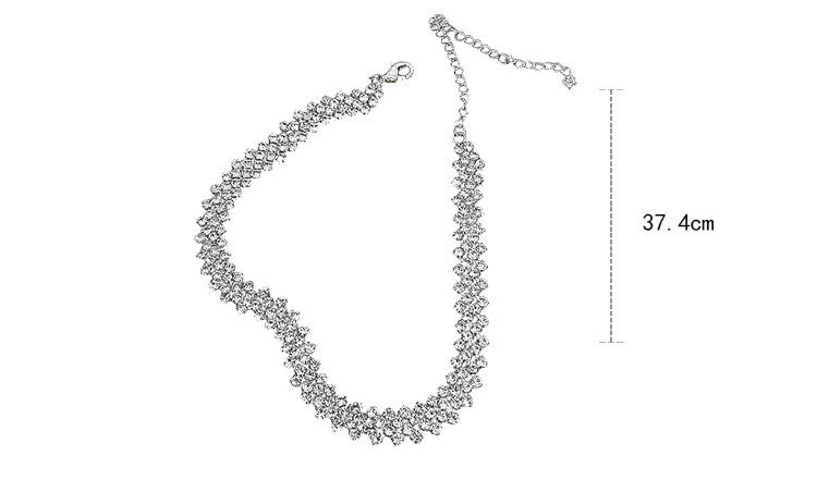Sparkling Rhinestone Clavicle Chain Necklace