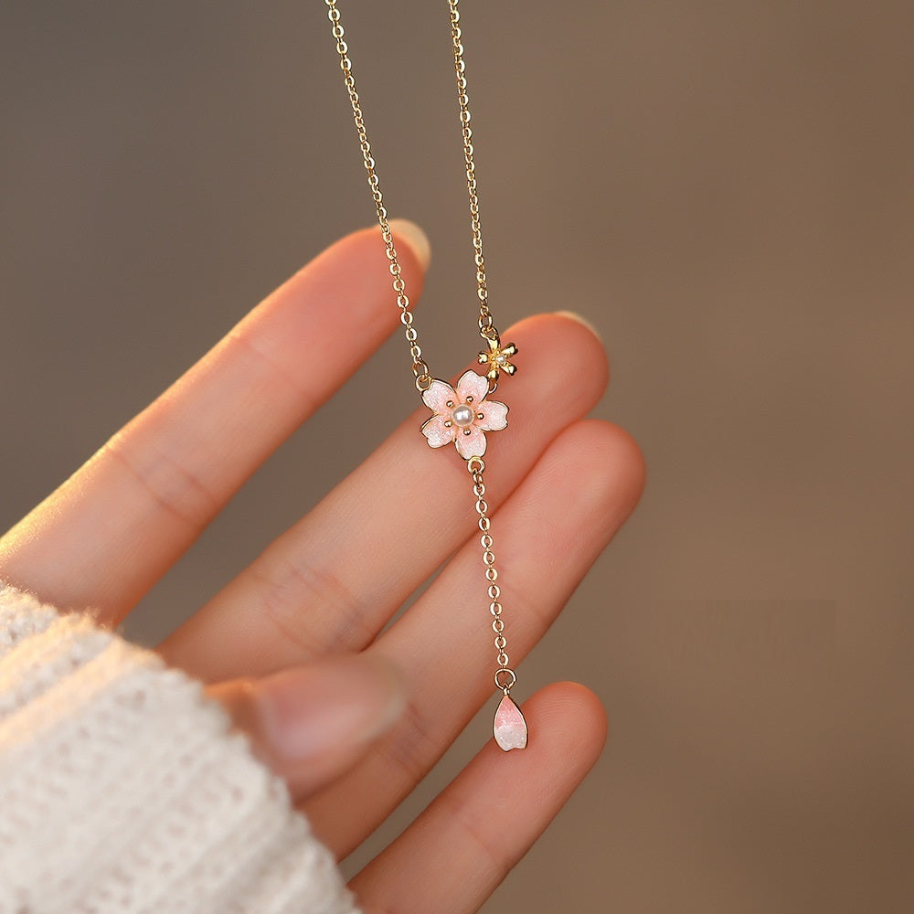 Japanese Cherry Blossom Clavicle Necklace
